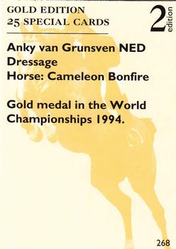 1995 Collect-A-Card Equestrian #268 Anky van Grunsven / Cameleon Bonfire Back